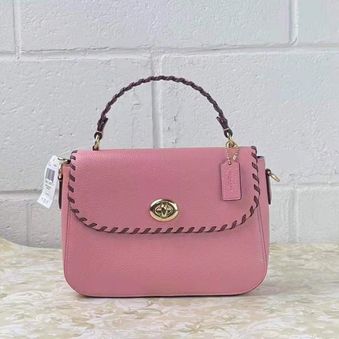 Coach C4107 Marlie Top Handle Satchel With Whipstitch In Bublgm/Vintg Mve Mult Coach C4107 Marlie Top Handle Satchel With Whipstitch In Bublgm/Vintg Mve Mult